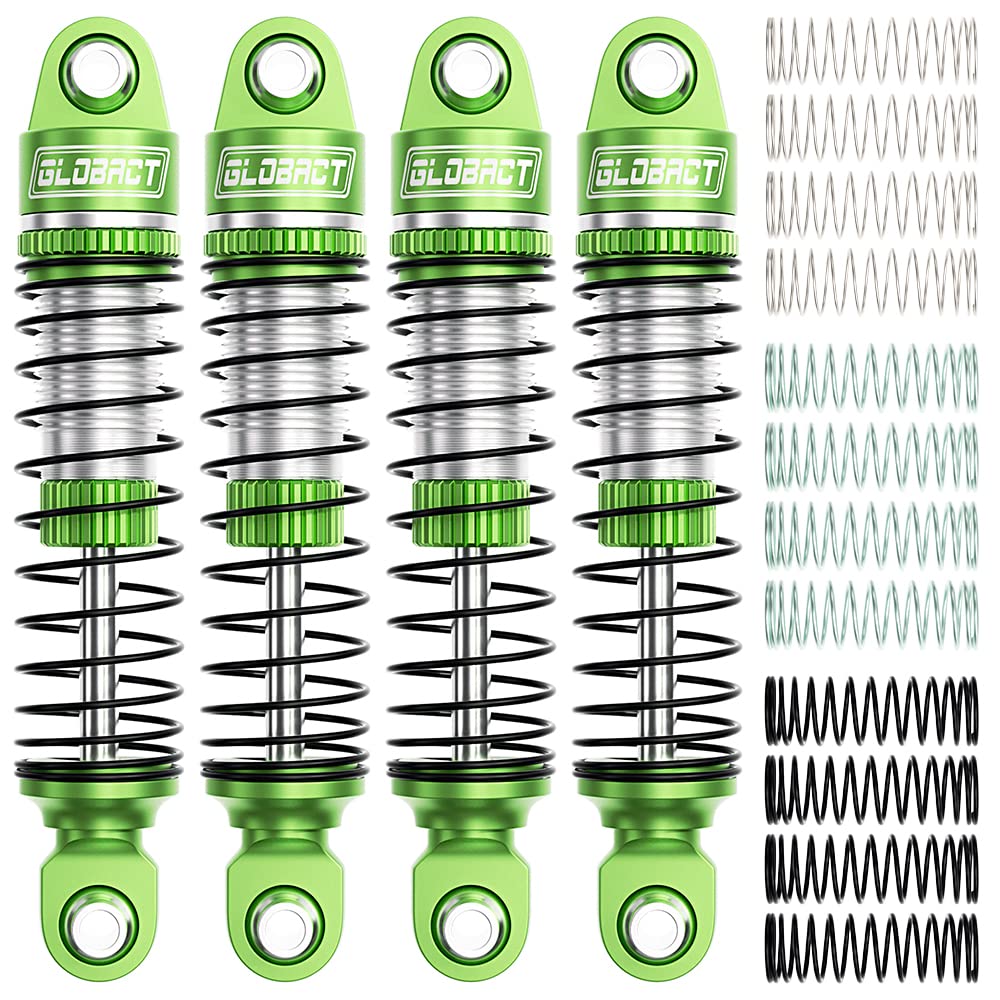 GLOBACT for 1/18 TRX4M Shocks 52mm Aluminum Front & Rear Shocks RC Crawler Car Upgrade Accessories (4PCS Green)
