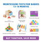 TOOKYLAND Montessori 8-in-1 Educational Wooden Toys Set for 1 Year Old, Rainbow, TK752