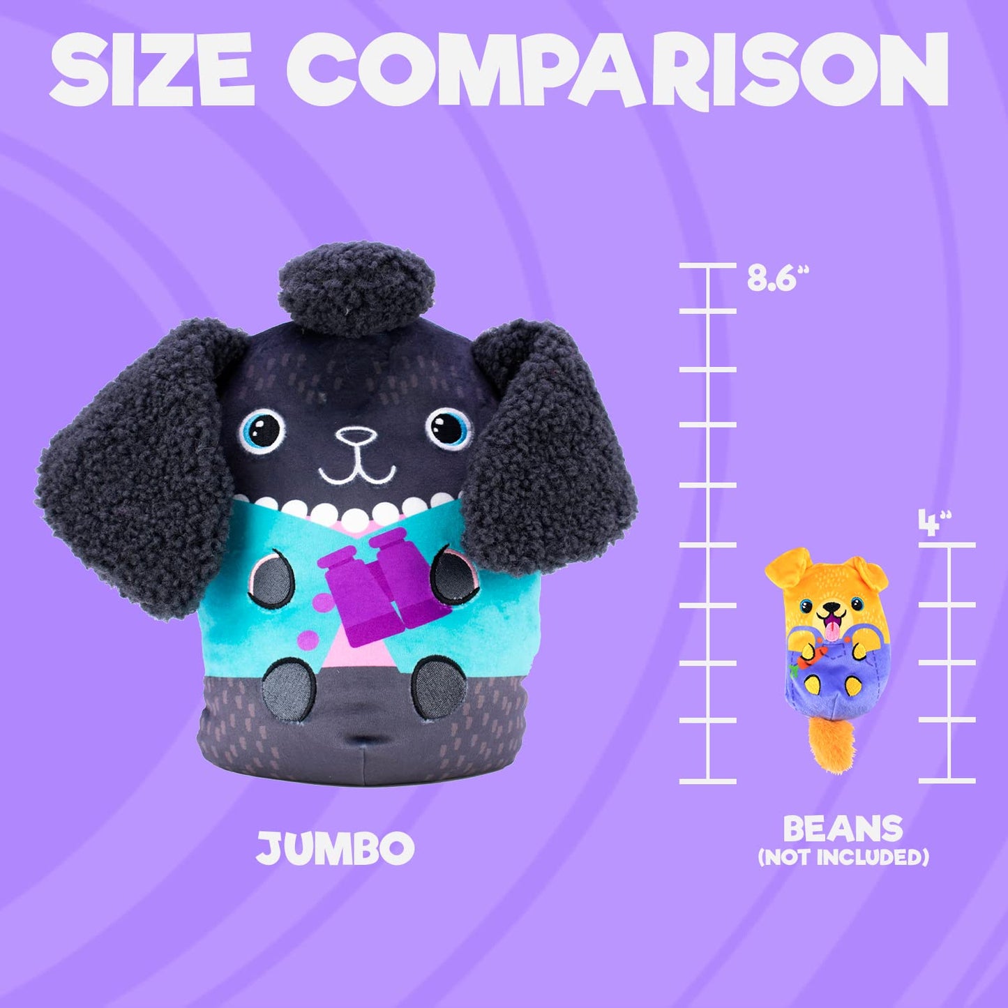 Dogs Vs Squirls - Linda - Jumbo - 8'' Super-Soft & Bean-Filled Plushies! Collect These As Desk Pets, Fidget Toys, Or Sensory Toy
