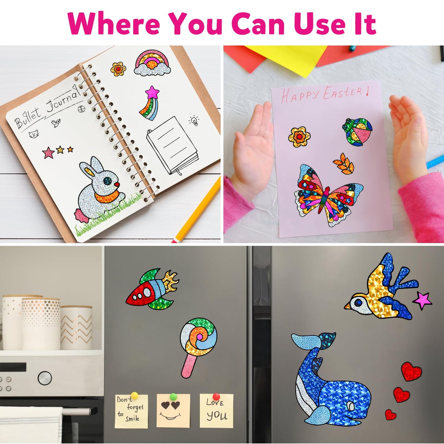 Foil Art Kit for Kids - Foil Fun Craft Kits & Supplies, No Mess Art for Kids, Foil Foam Stickers Art Craft Activity for Kids, DI