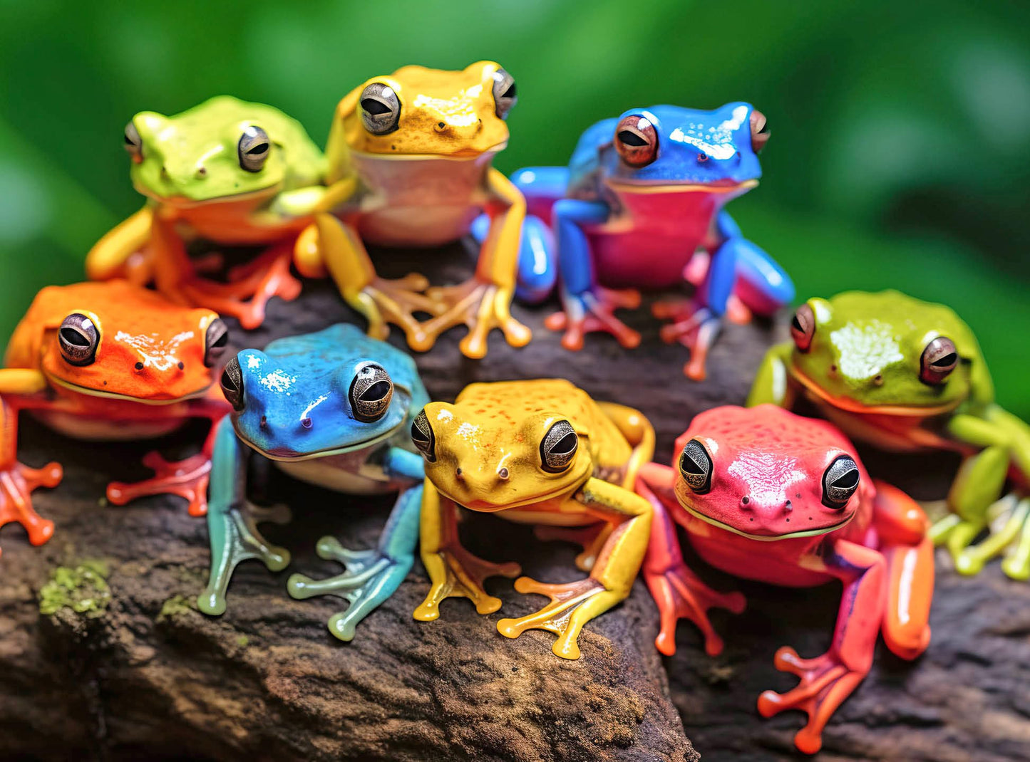 Cross & Glory - Rainbow Ribbit: Frog Ensemble - 1000 Piece Jigsaw Puzzle For Adults | Vibrant Puzzle | Premium Quality | Unique
