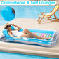 Inflatable Tanning Pool Lounger Float Adults, Baiai Large Pool Floaties Rafts For Adults With Headrest Drink Holder Sun Tanning