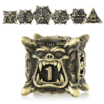 DND dice Set Metal dice Dungeons and Dragons dice RPG dice (Bronze)