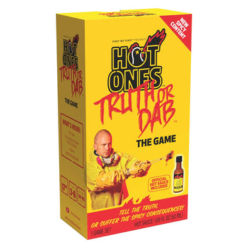Wilder Hot Ones Truth or Dab Game with Hot Sauce - Multicolor, Ages 17+, Model WILD-772, Cardstock Material
