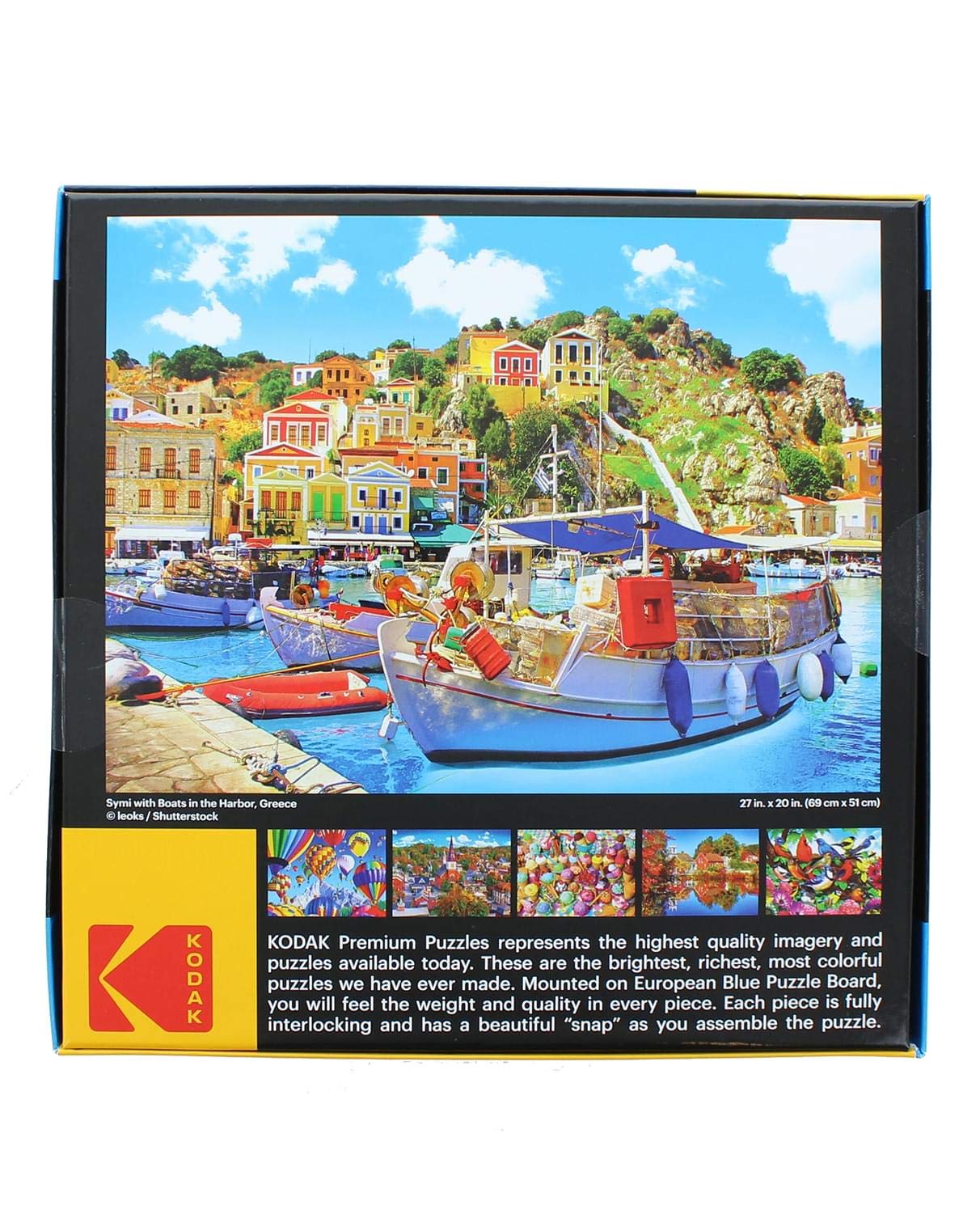 Roseart - Kodak Premium - Symi With Boats In The Harbor, Greece - 1000 Piece Jigsaw Puzzle For Adults