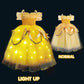 Uporpor Light Up Princess Belle Costume Girls Kids Toddler Beauty And The Beast Dress Outfit Cosplay Halloween Christmas Carniva