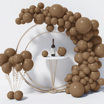 130Pcs Brown Balloons Different Sizes 18'' 12'' 10'' 5'' Balloon Garland Arch Kit Perfect For Birthday Party, Graduation, Baby S