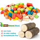 Timfuis Wooden Building Blocks Set - 80 Pcs Educational Toys for Toddlers, Standard Size, Includes Carrying Bag, Model TY04