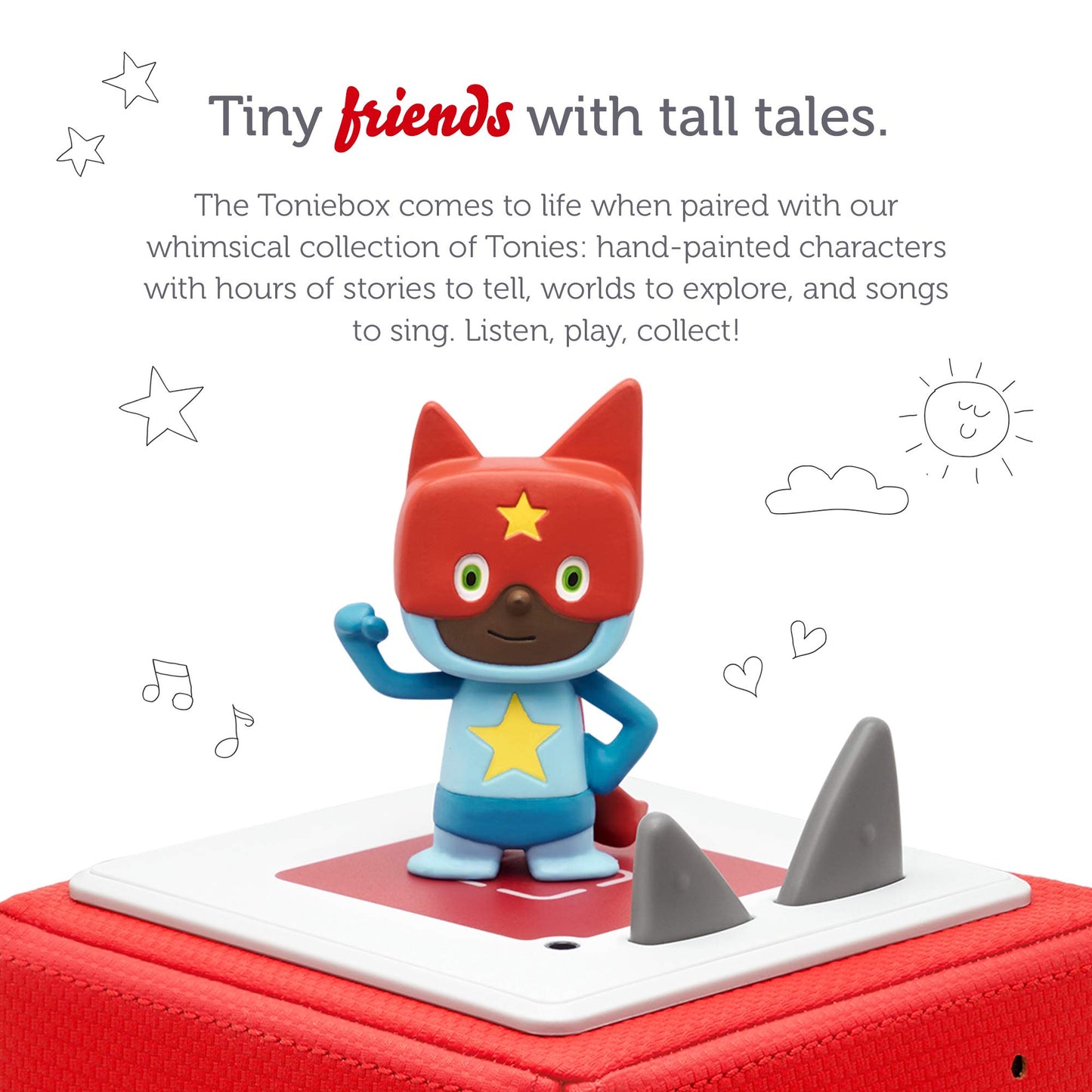 Tonies Superhero Creative Audio Character - Record And Upload Up To 90 Minutes Of Your Own Stories And Songs - Blue/Red