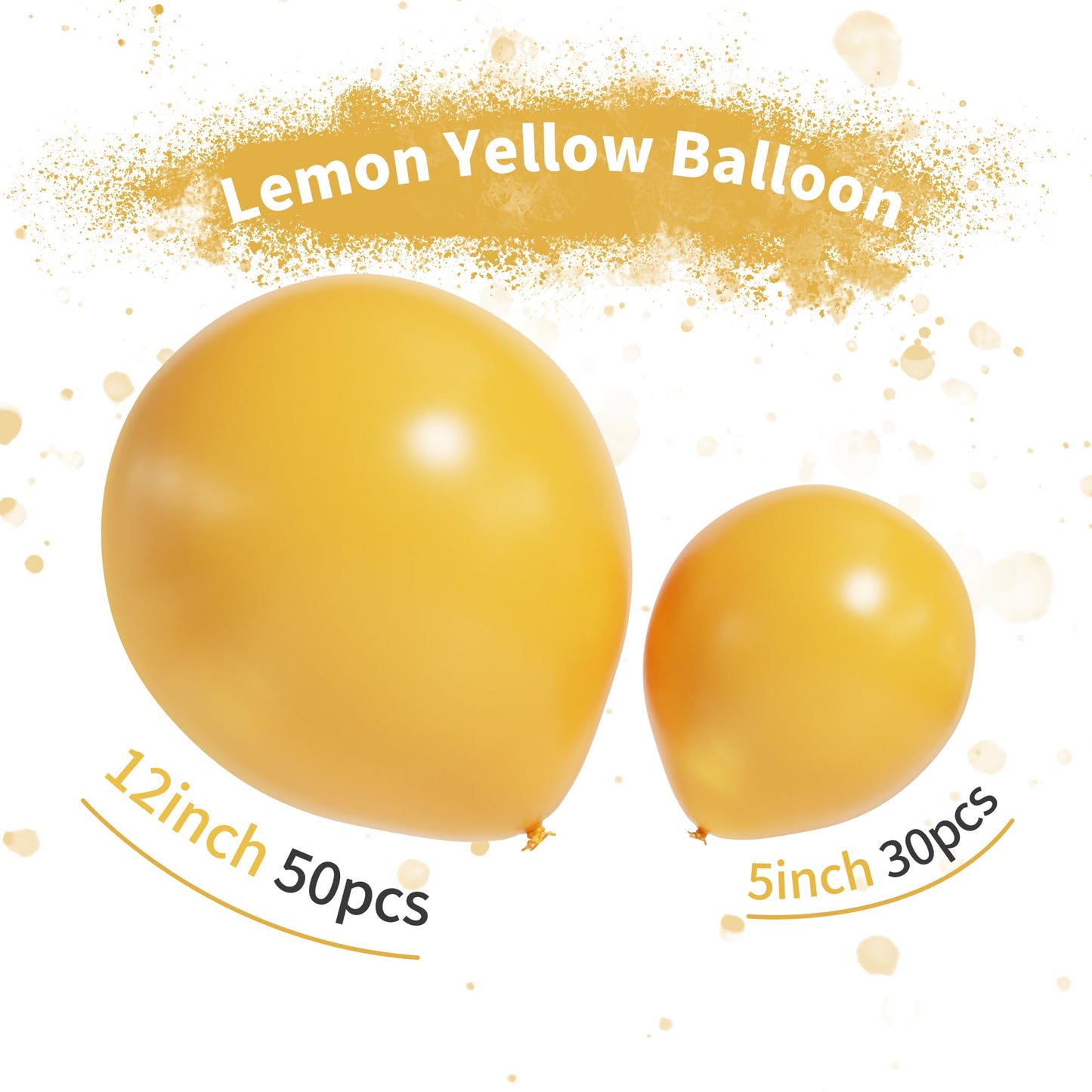 Yellow Balloons Different Sizes Matte Yellow Balloons 12 Inch 5 Inch 80 Pcs Lemon Yellow Latex Party Balloon Garland For Birthda