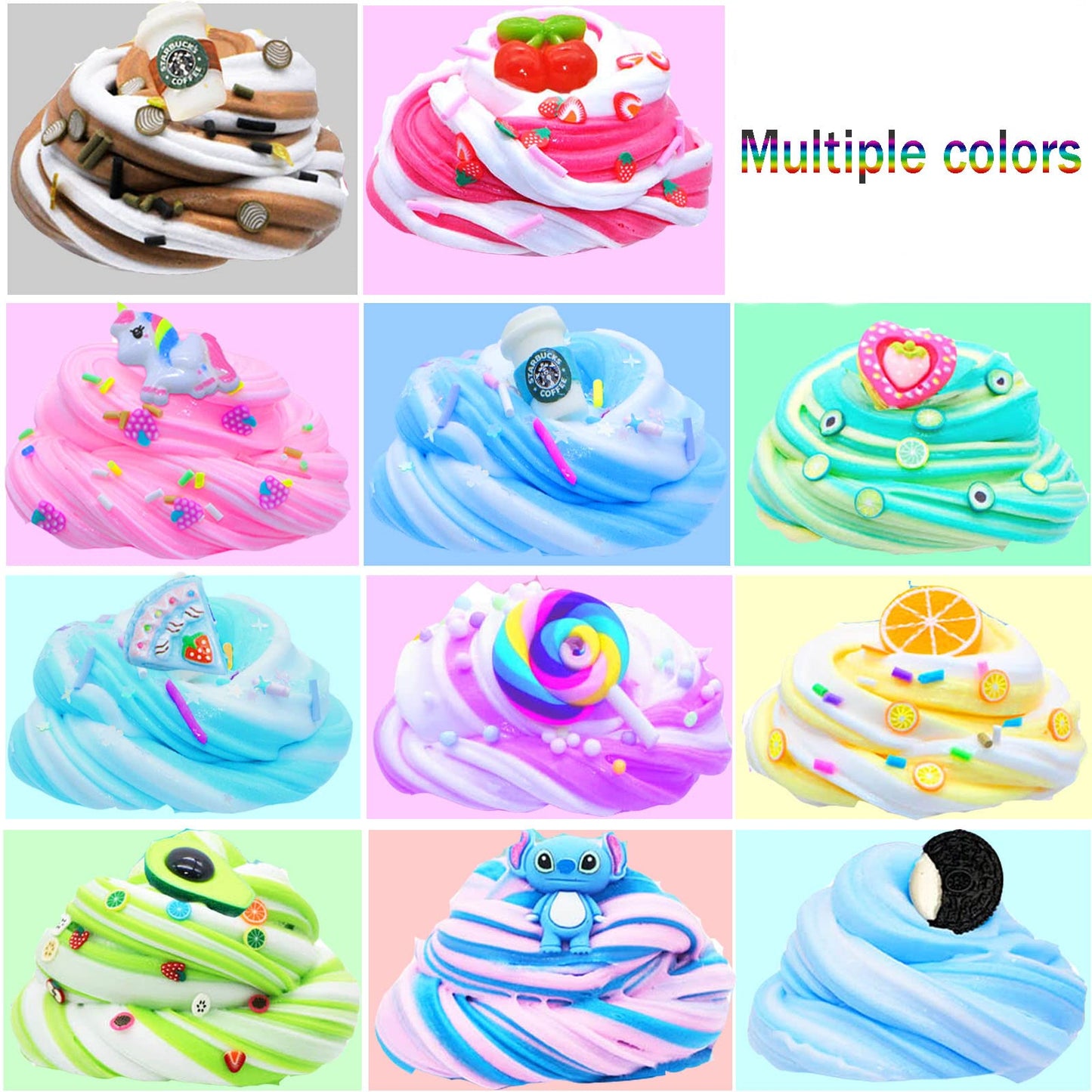 Butter Slime Kit Two-Toned 11 Packed Fidget Toy, Educational Slime Toys, Birthday Gifts Prize Party Favors For Girl Boys Kids 6