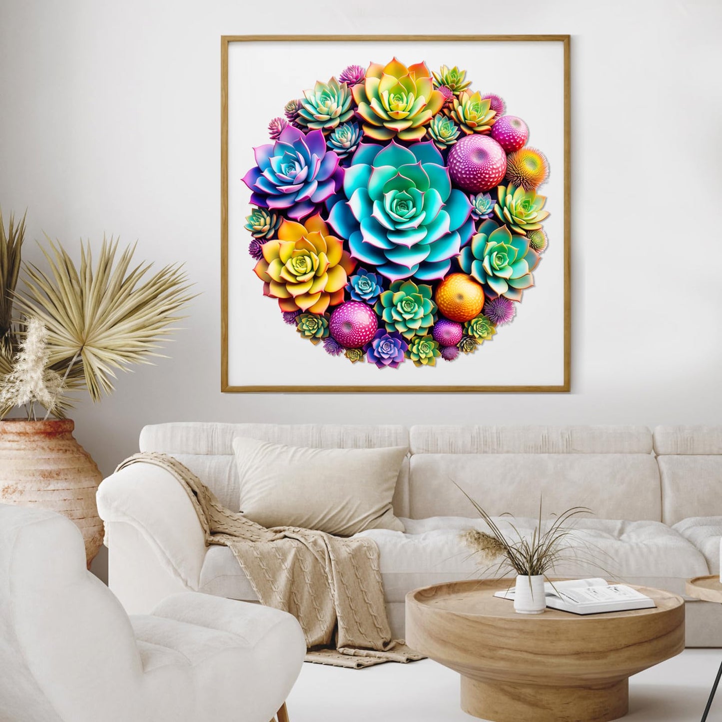 Wooden Jigsaw Puzzles for mature-themeds and Kids  Succulent Plants 200 Piece Unique Shaped Puzzle  Family Game and Creative Wooden Puzzle Gift  Wall Art Decor  11 x 11 Inch