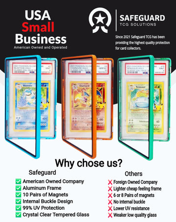 Metal Psa Slab Bumper Case Uv Resistant- Safeguard Stackable Magnetic Aluminum Metal Case For Graded Cards (Orange)