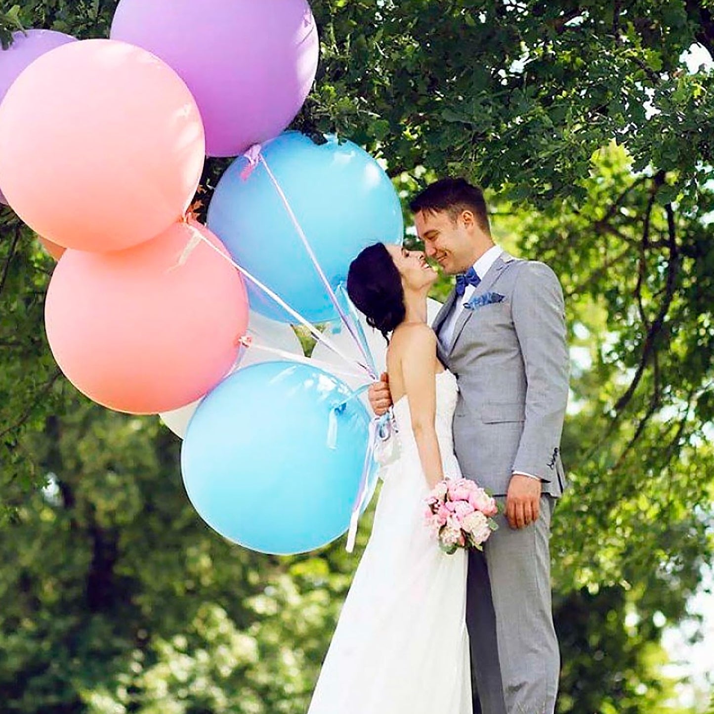 Giant Balloons 36 inch balloons, 4pcs Jumbo Pastel Blue Balloons Large Latex Balloons for Party Decorations, Birthday Decoration