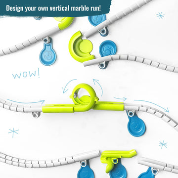 Gecko Run Marble Run Loop Expansion Pack By Thames & Kosmos - Extra Stunt For Vertical Marble Run Starter Set; Fast, No-Mess Set