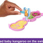 Polly Pocket 2-In-1 Travel Toy Playset, Animal Toy With 2 Dolls & Accessories, Mama & Joey Kangaroo Purse Large Compact