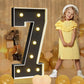 Imprsv Marquee Numbers Black 3Ft: Black Party Decor - Light Up Number 7 Large 3 Feet Tall - Birthday Decorations For Him Her 7Th