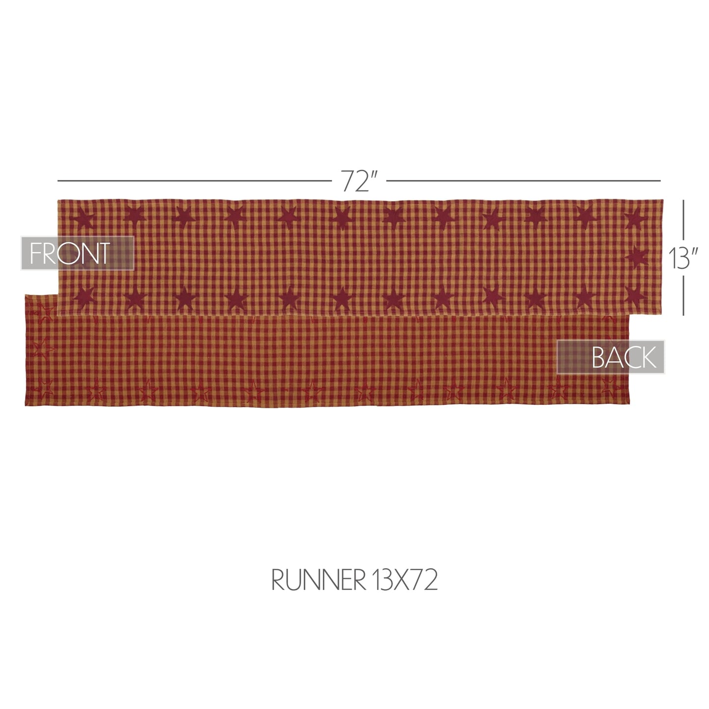 *Burgundy Star Woven Runner, 72&Quot;