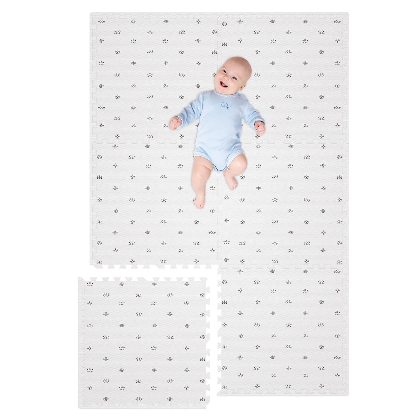 Tcbunny 16 Interlocking Tiles And Edges Baby Play Mat For Kids & Toddlers (Bohemia Handmade Pattern)