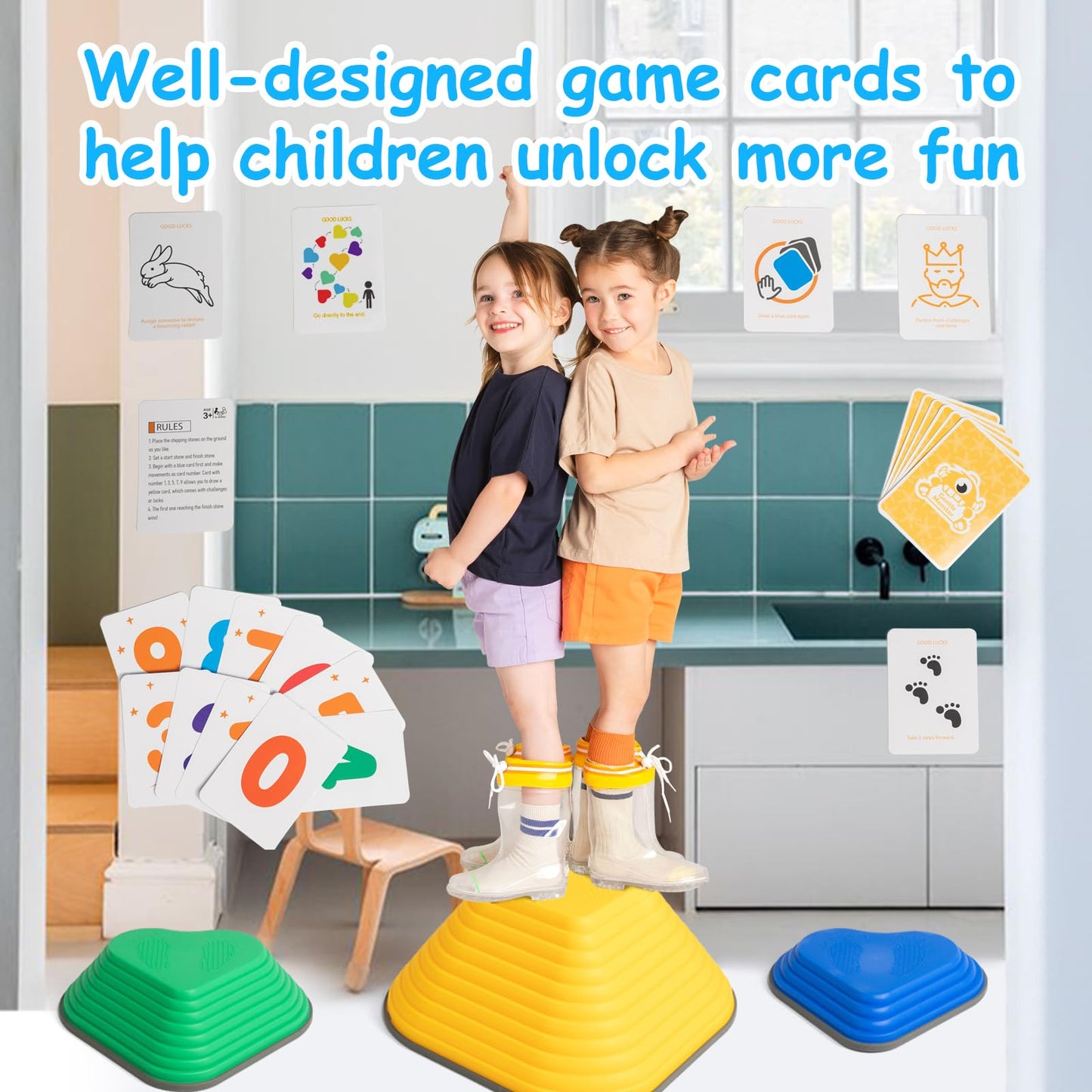 Gentle Monster Heart-Shaped Stepping Stones For Kids, 11 Pcs Non-Slip Balance River Stone, Toddler Sensory Stepping Stones For Promoting Toddler'S Balance & Coordination Skills Ages 3 4 5 6 7 8 Years