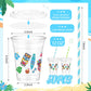 Foldtier Hawaiian Party Decorations Cups 12 Oz Luau Party Decorations Plastic Cold Drinks Cups Tiki Cups Clear Disposable Cups W