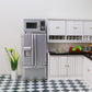 Miniature Dollhouse Fridge 1:12 Furniture Decoration Accessories Mini Refrigerator Kitchen Living Room Scene Model Ornaments (Silver)