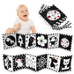 Vicloon Black And White Books High Contrast Baby Toys, 0-6 6-12 Months Soft Baby Book,Infant Tummy Time Toys,Baby Cloth Activity Crinkle Folding Educational Activity Cloth Book Suitable For Boys Girls