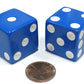 Koplow Games Set of 2 D6 25mm Large Opaque Jumbo Dice - Blue with White Pips