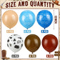 Hungdao 52 Pcs Western Party Horse Balloons Cowboy Decoration Kit Rodeo Farm Bandana Cowgirl Foil Latex Balloons Bulk For Baby Shower Birthday Arch Decor(Blue Brown Series)