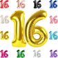 16 Balloon Number, Gold Number 16Th Birthday Balloons 40 Inch, Sweet Sweet 16 Years Old Gold Birthday Decorations For Boys Girls