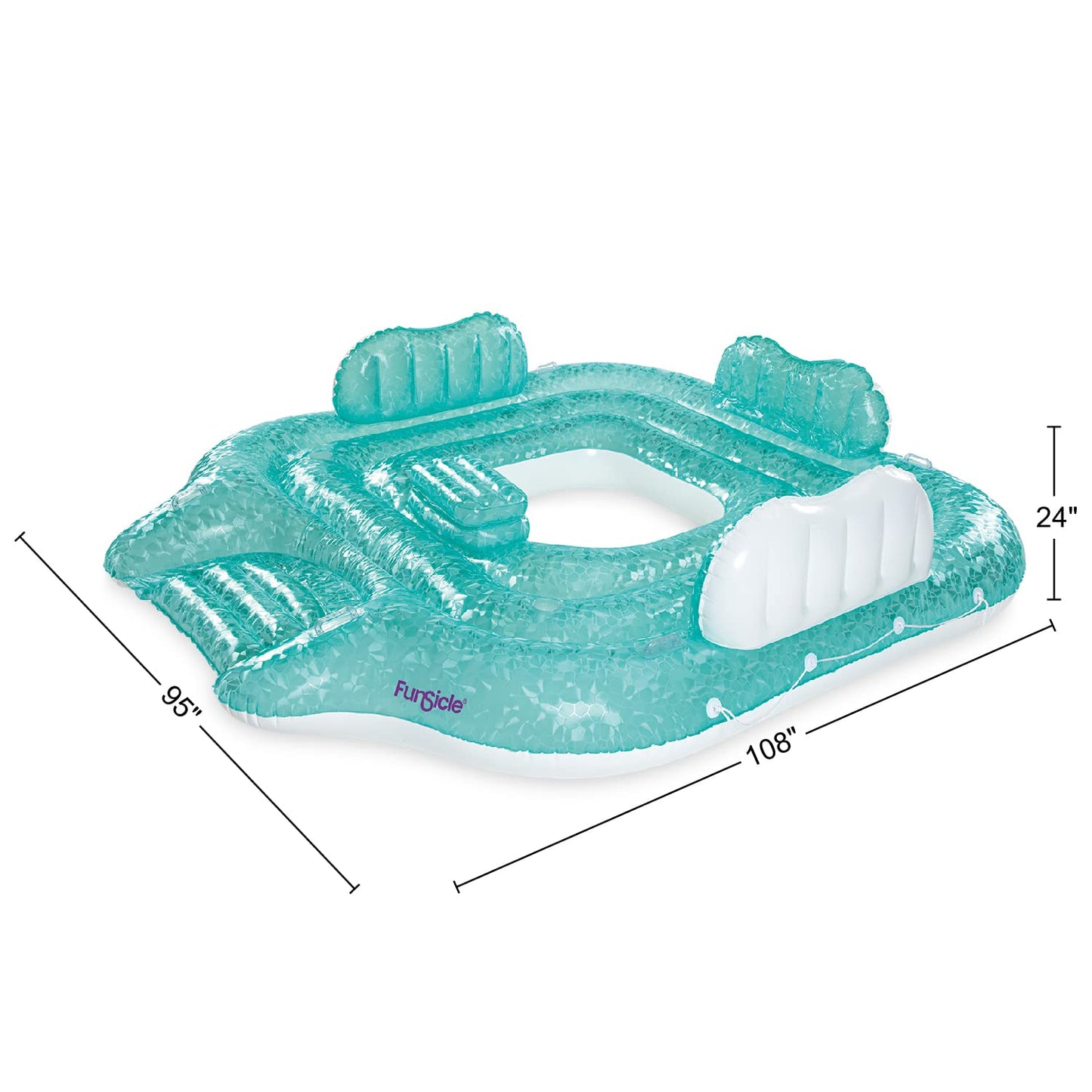 Funsicle 9 ft Party Mix Inflatable Island Float  mature-themed-Sized