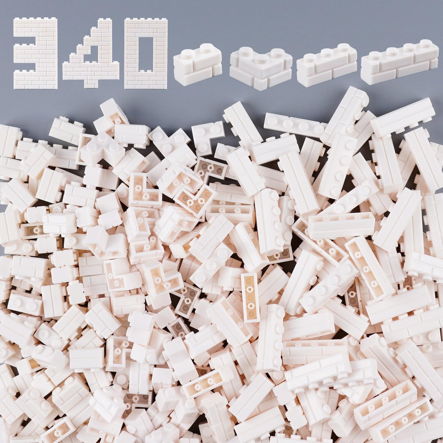 WSRYLTCH Masonry Bricks Wall Building Accessories: 340PCS Classic Masonry Profile Block Parts and Pieces Creative Construction B