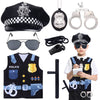 Keymall Kids Police Costume Set-7 Pcs Police Officer Dress Up For Boys-Hat,Vest, Badge,Whistle,Sunglasses,Handcuff,Baton (Set B)