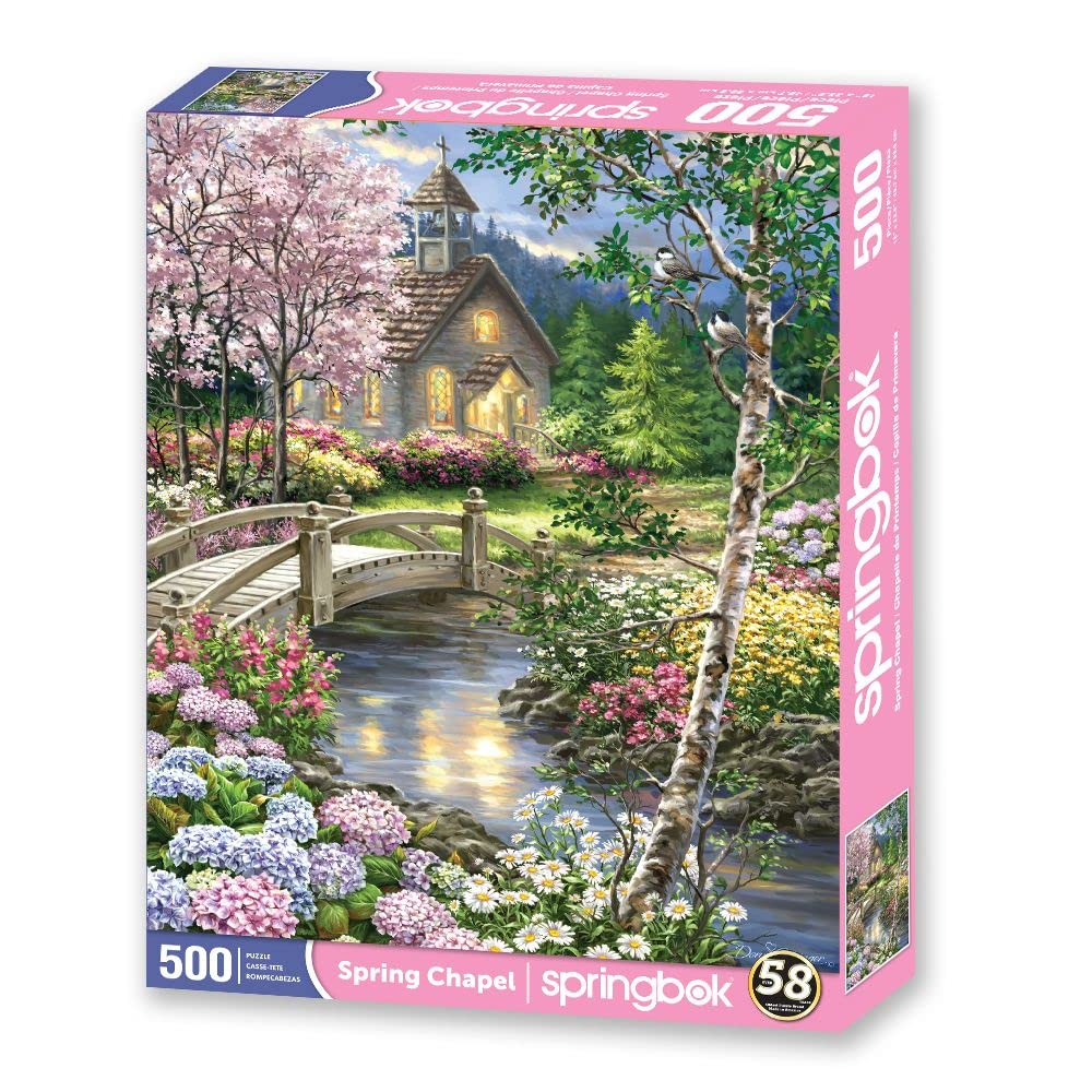 Springbok'S 500 Piece Jigsaw Puzzle Spring Chapel - Made In Usa