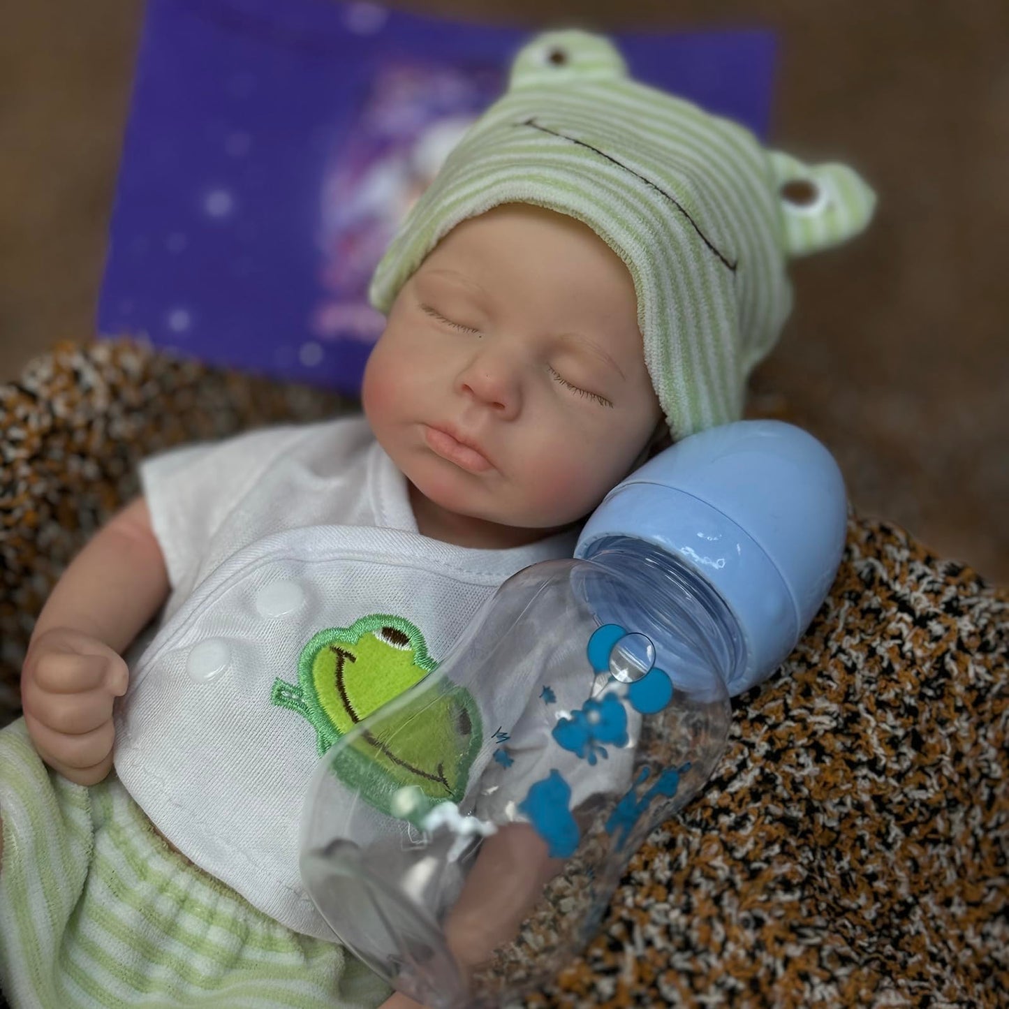 Otarddolls 32Cm Full Silicone Reborn Baby Doll Boy Sleeping Reborn Baby Dolls Lifelike Handmade Painted Reborn Dolls With Clothe