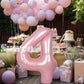 Suwen 40 Inch Pink Large 4 Number Balloons Big Foil Helium Number Balloons 0-9 Jumbo Happy 4Th Mylar Birthday Party Decorations