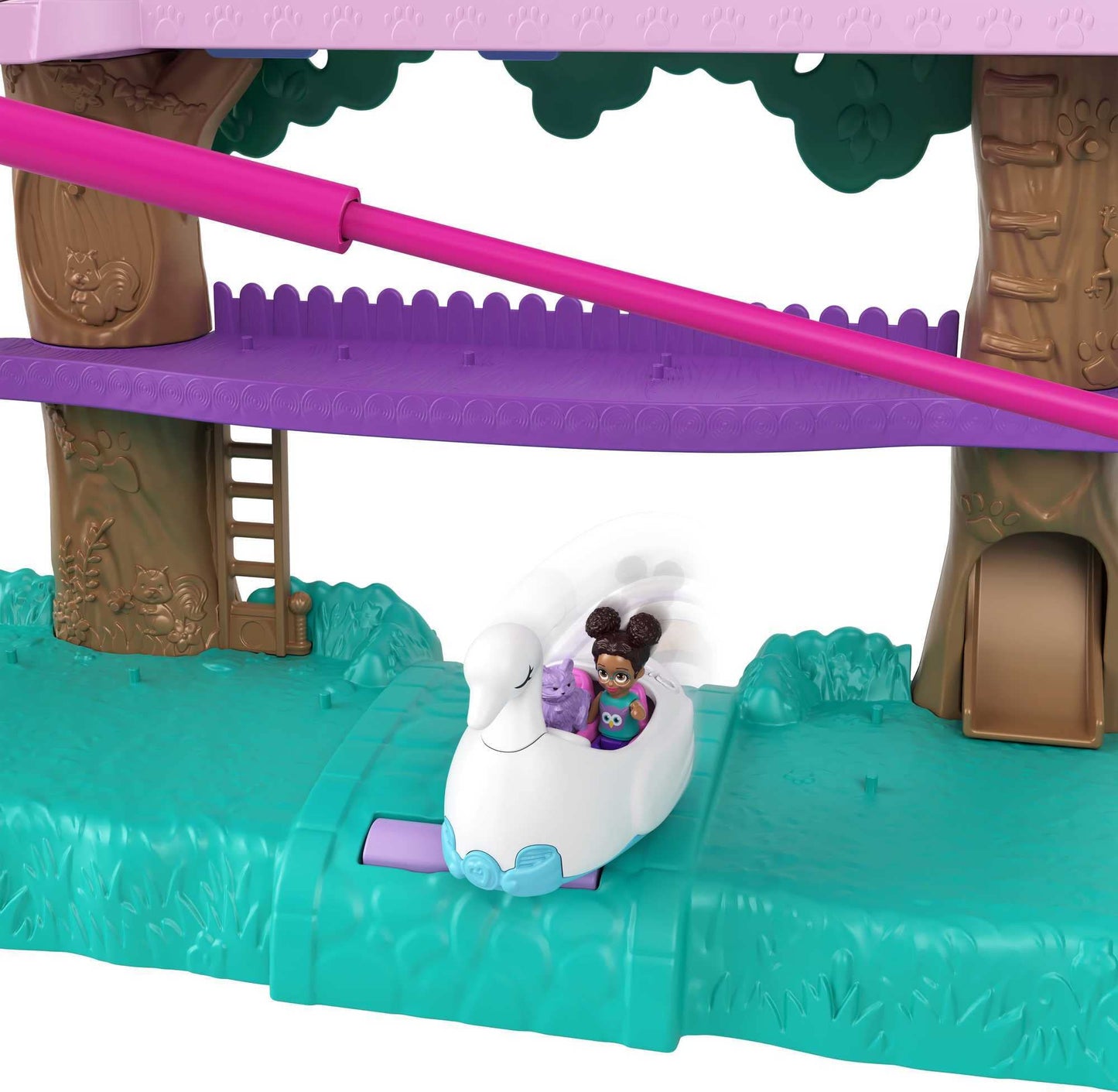 Polly Pocket Doll House Playset with 2 Micro Dolls, Toy Car & 15+ Accessories, Multicolor, H32.38cm, Model HHJ06