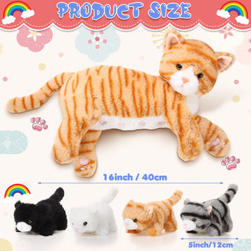 Skylety Cat Stuffed Animal Set with 4 Plush Kittens, Pink Plush Mommy Kitty, Perfect for Birthday Party Favors and Gifts, 5 Piece Assortment