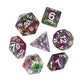 HDdais DND Dice Set, 7PCS Polyhedral Dice Set Filled with Green Foil for Dungeons and Dragons, D&D Dice for Role Playing Game an