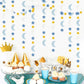 Blue-Gold Silver Party-Decorations Moon-Star Garland - 62Ft Twinkle Little Star Hanging Streamers Banner,Eid Ramadan Mubarak Dec