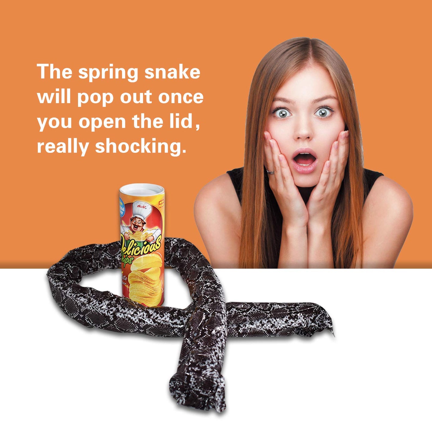 Vanvene Potato Chip Snake In A Can Gag Gift Prank Large Size For April Fools' Day And Halloween