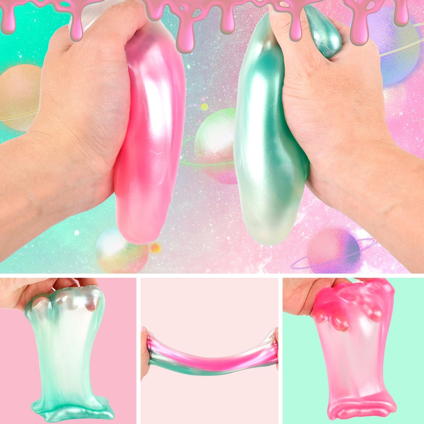 120 Pack Galaxy Slime Kit  Mini Bulk Slimes Stress Relief Toys for Girls Boys  Smooth and Soft  Party Favors  Goodie Bag Stuffers  Classroom Exchange Prizes  Valentines Slime Putty for Kids