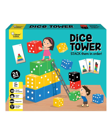 Clever Cubes DICE Tower, Educational Games, Activity Games, Perfect for Birthday Gifts for kid Multicolour