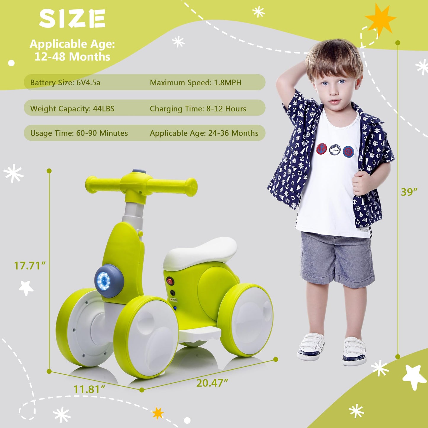 Joyrydz 6V Electric Baby Balance Bike With Bubble Machine,4 In 1 Toddler Balance Bike W/Remote Control For 1 Year Old Boys Girls