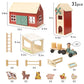 Pairpear Wooden Farm Animal Toys Bran Farm Palyset, Kids Red Barn Farm Toys With Farm Animals Figures And Tractor, Educational Stacking Learning Toys Gift For Toddler Girls Boys 3+