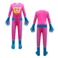 Daisyduds Superhero Costume Jumpsuits With Zipper, Accessories Set Halloween Christmas Outfits For Little Cutie(110Cm/4-5T) Rose