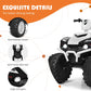 Costzon Kids Atv, 12V Battery Powered Electric Vehicle W/Led Lights, High & Low Speed, Horn, Music, Usb, Treaded Tires, Ride On Car 4 Wheeler Quad For Boys & Girls Gift, Ride On Atv (White)