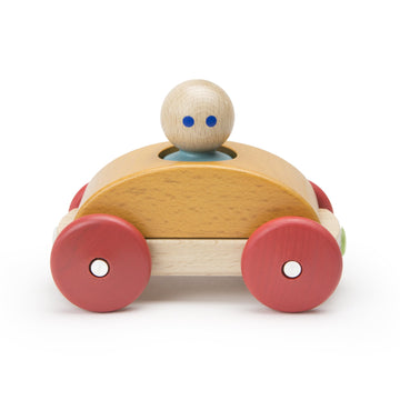 3 Piece Tegu Magnetic Racer Building Block Set, Orange
