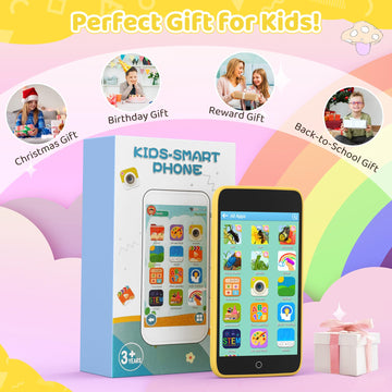 Kids Smart Phone Gifts for Boys and Girls Ages 3-12, 3.97'' Touchscreen Kids Toy Phone - Kids Cell Phone with 210+ Learning Game