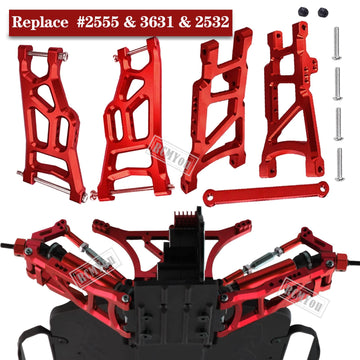 RCMYou Upgrades Part for 1/10 Slash 2WD,Alloy Front Rear Suspension Arm,Caster Block,Steering Blocks,Rear Stub Axle Carriers Upg